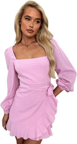 Silvana Long Sleeve Wrap Mini Dress