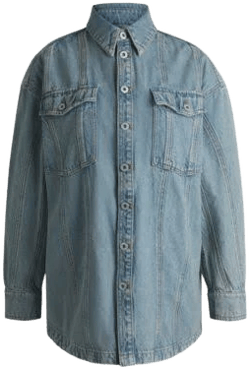Woman HUGO blue girvana oversized denim overshirt in blue