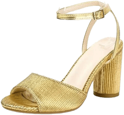 Women's Pleated Round High Heel Sandals