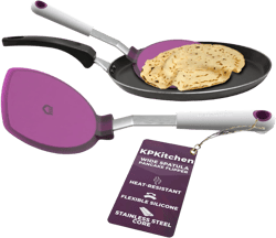 KPKitchen Wide Pancake Spatula Flipper - Heat Resistant Extra Large Silicone Turner for Non-Stick Cookware - Perfect for Crepes & Eggs - Ideal Baking Tool for Women Who Love to Bake