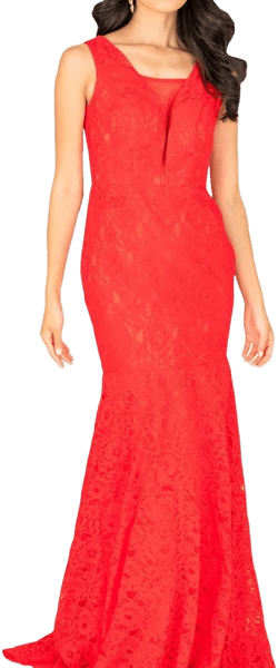 Women's Illusion Sweetheart Neck Lace Formal Gown