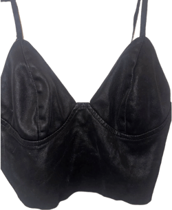 French Kiss Cropped Leather Tank Top