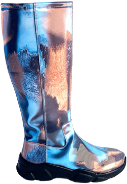 Holographic Knee Boots