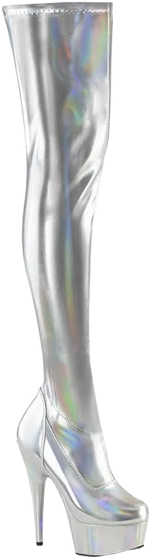 Hologram 6" Heel Thigh High Boots