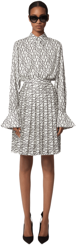 Nina Ricci Logo-Print Satin Shirt