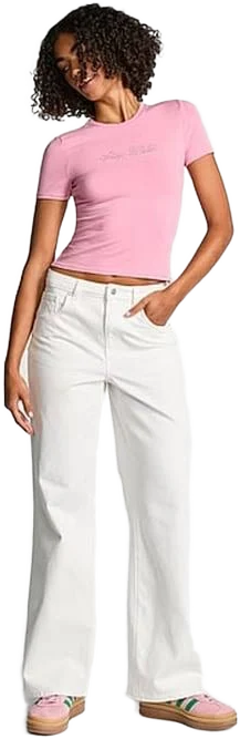 PINK Denim Women's High-Rise Straight Jeans