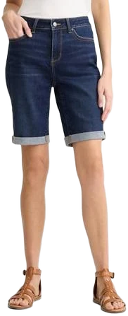 Time and Tru Women's Mid Rise Denim Bermuda