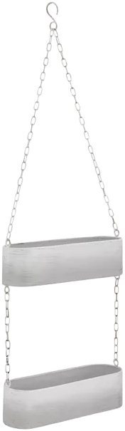 Two-Tier Hanging Metal Trough Wall Planter