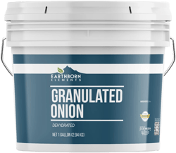 Earthborn Elements Granulated Onion 1 Gallon Bucket, Kitchen Staple, Bulk Size