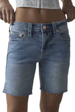 True Religion Mid-Rise Bermuda Slit-Hem Short