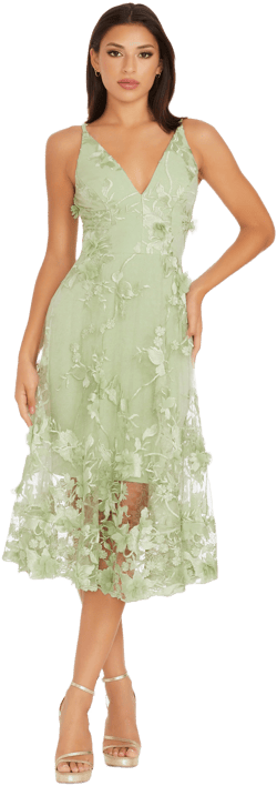 Dress the Population Women's Audrey Floral Midi Dress