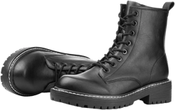 ichigo Women's 8-Eye Side Zipper Lace-Up Combat Boots