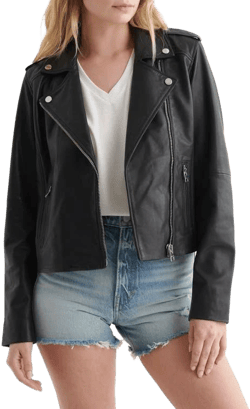 Lucky Brand Women's Classic Leather Moto Jacket