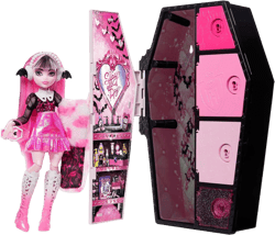 Monster High Doll and Fashion Set, Draculaura Doll, Skulltimate Secrets: Fearidescent Series, Dress-Up Locker with 19+ Surprises