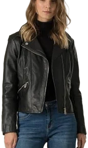 VELEZ Women's Genuine Leather Biker Jacket