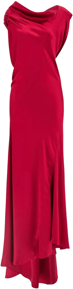 cowl-neck satin long dress