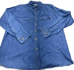 Kill Brand Blue Denim Collared Long Sleeve Shirt