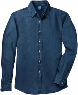 Port & Company Women's Long Sleeve Denim Shirt