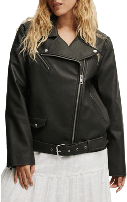 Cotton On Roman Faux Leather Biker Jacket