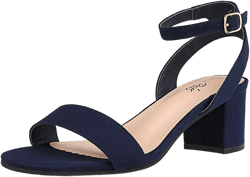 DREAM PAIRS Women's Open Toe Ankle Strap Low Block Chunky Heel Sandals