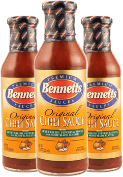 Bennett's Original Chili Sauce, 12 oz Bottle, Pack of 3, Classic Homemade Taste, Kosher Pantry Staple, Sweet and Spicy Sauce for Meatloaf, Sloppy Joes, Burgers, Grilling, and More