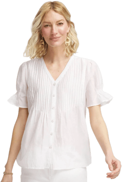 Chico's Women's Pleated Cotton-Silk Shirt
