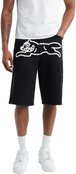 Icecream Men's Big Black Denim Shorts