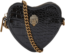 Kurt Geiger London Women's Micro Heart Crocodile Embossed Leather Crossbody Bag