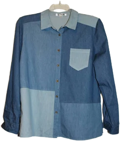 Serengeti Women's Patchwork Collared Shirt Top
