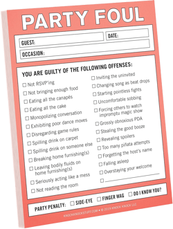 Knock Knock Party Foul Nifty Note, Checklist Memo Pad, 4 x 5.25-inches
