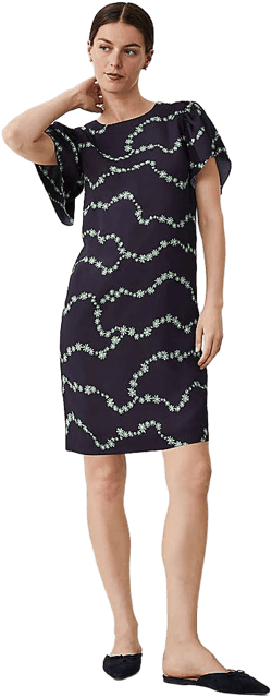 Ann Taylor Women's Floral Short Sleeve Shift Dress