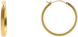 Women's Shiny Jordan 18K Gold Plated Brass Medium Hoop Earrings, 1.2"