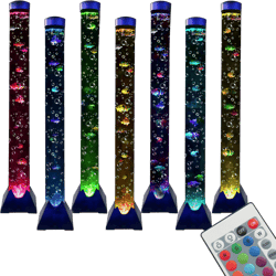 4FT LED Bubble Tube Floor Lamp Extra Large Aquarium Lamp with 10 Fish and Remote Control 20 Light Changes Tall Water Tower Tank Night Light for Bedroom Office Gift for Kids Men Women