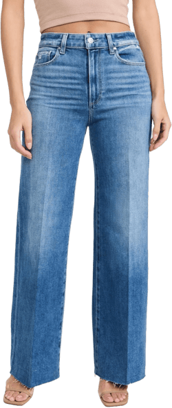 PAIGE Anessa High-Rise Wide-Leg Distressed Jeans