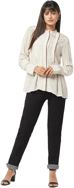 Pleated Silk Shirt