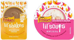 Purina Friskies Wet Cat Food Complement Lil' Shakes Natural, Grain Free Wet Cat Food Complement, Lil' Soups with Sockeye Salmon in Chicken Broth - (8) 1.2 oz. Cups