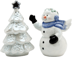 Cosmos Gifts 10576 Christmas Tree and Angel Snowman Salt and Pepper Set, 3-1/2-Inch