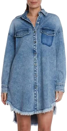 Wash Lab Denim Women's Denim Mini Shirtdress