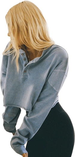 Joah Brown Vintage Henley Long Sleeve Cotton Top