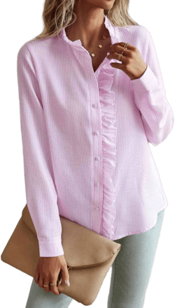 Nat Ruffle Trim Shirt