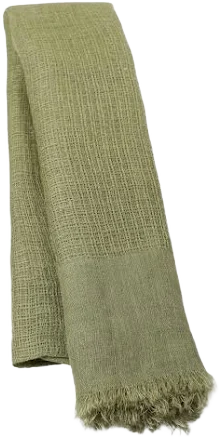 Women's Neutrals / Green Handmade Light Khaki Linen Scarf | Heritagemoda