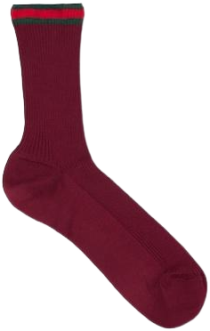 Gucci Women's Purple Web Detailed Ribbed Socks