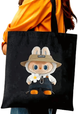Labubu Canvas Tote Bag | Color: Black | Size: Os | Joesparadise's Closet