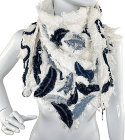 Denim Petals Ripped Scarf