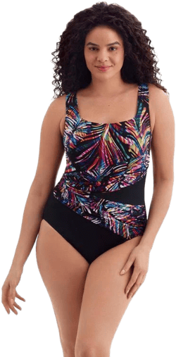 Longitude By Mimi Flamingo Women's Second Wave Wrap Sash Tank One Piece Swimsuit