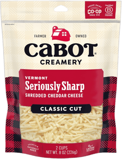 Cabot Seriously Sharp Shreds Cheddar Cheese - 8oz