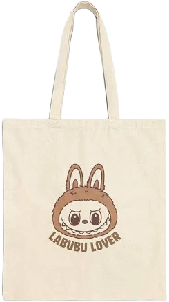Labubu Lover Cotton Canvas Tote Bag