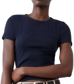 Women's Preppy Ribbed T-Shirt