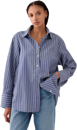 Gap Women's Oversized Stripe Cotton Shirt