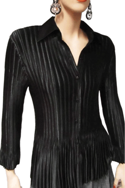 Stylish Satin Mini Pleated Shirt